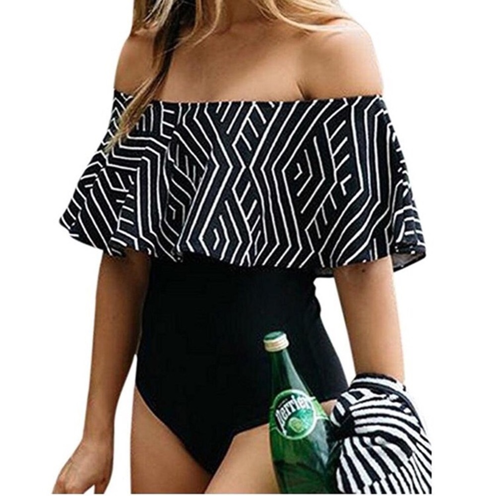 NWOT Black Ruffle Top Swim